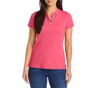 Nautica Polo Respirant 100% Coton à Manches Courtes à 3 Boutons, Rose Melon, XL Femme