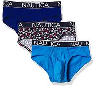 Nautica 3 Pack Cotton Stretch Briefs Slip, Windsurf/Aero Logo imprimé, XL Homme