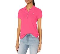 Nautica 5-Button Short Sleeve Breathable 100% Cotton Polo Shirt, Leis Rose, M Femme