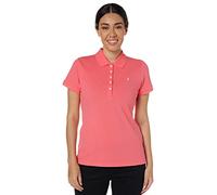 Nautica Polo Respirant à Manches Courtes 100% Coton à 5 Boutons, Rose Melon, M Femme