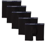Nautica Boxer Classique en Coton Boxeur ajusté, Noir-Lot de 5, Homme
