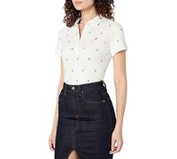 Nautica Anchor Polo à Manches Courtes en Coton Stretch Respirant, Blanc Brillant, XL Femme