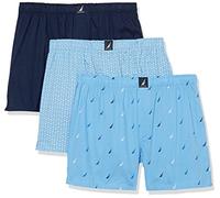 Nautica Classic Cotton 3-Pack Woven Boxer Caleon Boxeur, Peacoat/Anchor Print Aero/Multi Sails Aero, M (Lot de 3) Homme