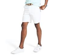 Nautica Classic Fit Flat Front Stretch Solid Chino 8.5" Deck Shorts décontracté, Blanc Brillant, 33 Homme