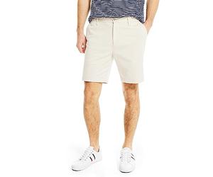 Nautica Classic Fit Flat Front Stretch Solid Chino Deck Short - Short décontracté - Short Chino uni « Deck » Coupe Classique, Plat à l'avant. - Homme