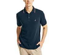 Nautica Classic Fit Short Sleeve Dual Tipped Collar Polo Shirt, Bleu Marine, M Homme