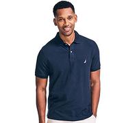Nautica Polo à Manches Courtes et col Double Pointe Coupe Classique, Bleu Marine, XL Homme