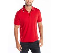 Nautica Polo à Manches Courtes et col Double Pointe Coupe Classique Rouge, M Homme