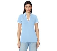 Nautica Polo en Coton Stretch à col en V rayé Coupe Classique, Bleu (Della Robbia), L Femme