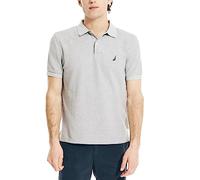 Nautica Classic Short Sleeve Solid Polo Shirt Tricot, Grey Heather, XXL Homme