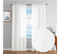 Nautica Classics Lot de 2 Rideaux de fenêtre légers | Transparent, 96,5 x 213,4 cm, Blanc