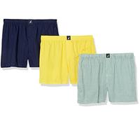 Nautica Cotton Woven 3 Pack Boxer Caleon Boxeur, Mari Gold/Peacoat/Check Ocean Greenery, M Homme