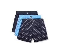 Nautica Cotton Woven 3 Pack Boxer Caleon Boxeur, Peacoat/Aero Blue/Anchor, L Homme