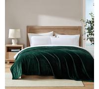 Nautica Couverture pour Grand lit, literie réversible en Polaire Ultra Douce, décoration d'intérieur légère pour Toutes Les Saisons (Vert uni, Grand lit)