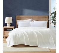 Nautica - Couverture pour Grand lit, Polaire en Peluche Super Douce, literie Chaude et Confortable (Blanc uni, Grand lit)