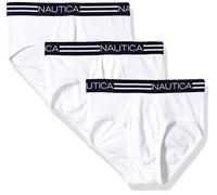 Nautica Culotte Confortable en Coton avec Braguette à l'avant - Lot de Plusieurs Slips, Blanc/Blanc 3 Homme
