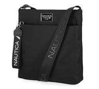 Nautica Diver Petit sac à bandoulière en nylon pour femme avec bandoulière réglable, Émail noir, One Size, Diver Petit sac à bandoulière en nylon pour femme avec bandoulière réglable