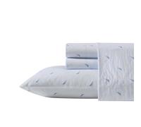 Nautica - Draps pour lit Simple, Ensemble de literie en Percale de Coton, Gracieuse et fraîche, légère et Respirante (Rayures Bateau, lit Simple)