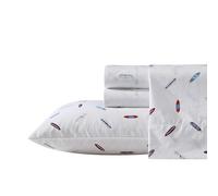 Nautica - Draps pour lit Simple XL, Ensemble de literie en Percale de Coton, Gracieuse et fraîche, légère et Respirante (High Surf, lit Simple XL)