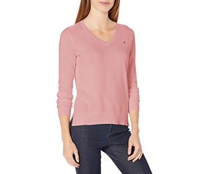 Nautica Effortless J-Class Long Sleeve 100% Cotton V-Neck Sweater Sweater Femme