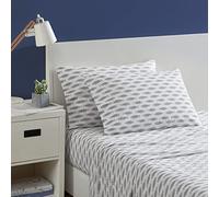 Nautica - Ensemble de draps pour lit Double, Ensemble de literie en Percale de Coton, Gracieuse et fraîche, légère et Respirante (Motif Poisson Gris, lit Double)