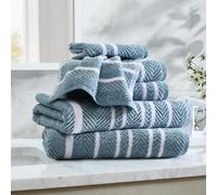 Nautica - Ensemble de Serviettes, Articles Essentiels de Bain luxueusement Doux et absorbants, 100% Teinture en Fil de Coton, certifié Oeko-Tex (Cruise Along Blue, 6 pièces)