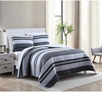 Nautica Home | Collection Ardmoore | Parure de lit 3 pièces en Coton de qualité supérieure Ultra Doux et Confortable pour Toutes Les Saisons - Gris