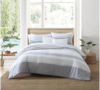 Nautica Home Eastport Collection Parure de lit 100% Coton, Ultra Douce et réversible, Infroissable, Comprend 2 oreillers décoratifs en Bonus, Grand lit, Bleu