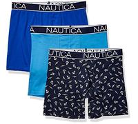 Nautica Lot de 3 Boxers pour Homme, Aero Blue/Sea Cobalt/Anchor Printpeacoat, L