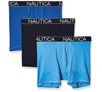 Nautica Lot de 3 Boxers pour Homme, Peacoat/Sea Cobalt/Aero Blue, S