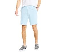 Nautica Men's Classic Fit Flat Front Stretch Solid Chino Deck Short, Noon Blue, 35W
