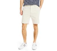 Nautica Men's Classic Fit Flat Front Stretch Solid Chino Deck Short, Stone, 44W