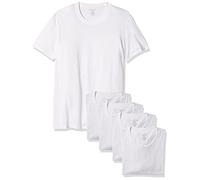 Nautica Men's Cotton Crew Neck T-Shirt-Multi Packs, White- 5 Pack, L