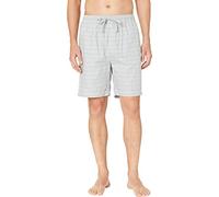 Nautica Men's Herringbone Plaid Woven Sleep Short, Grey, Large