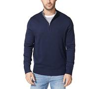 Nautica Men's Quarter-Zip Sweater, Bleu Marine, L Homme