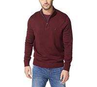 Nautica Pull à Fermeture éclair pour Homme Sweater, Bordeaux Royal, XL