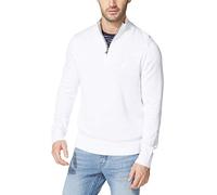Nautica Men's Quarter-Zip Sweater Pull-Over, Blanc Brillant, L Homme
