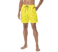 Nautica Men's Quick Dry All Over Classic Anchor Print Swim Trunk Maillot de Bain, Jaune Éclatant, S Homme