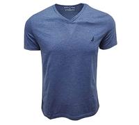 Nautica Mens Short Sleeve Solid Classic Fit V-Neck T-Shirt (Large, Blue Heather)