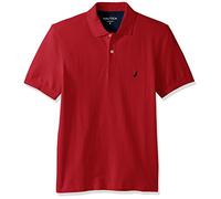 Nautica Men's Short Sleeve Solid Cotton Pique Polo Shirt, Rose Coral, Medium