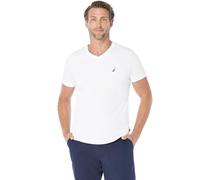 Nautica Men's Short Sleeve Solid Slim Fit V-Neck T-Shirt, Bright White, Small