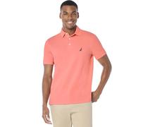 Nautica Men's Short Sleeve Solid Stretch Cotton Pique Polo Shirt, Pale Coral, Large