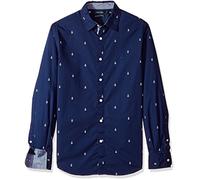 Nautica mixte adulte Homme - Manches Longues Chemise boutonnée - Bleu - Taille XL