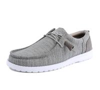 Nautica Mocassins confortables pour homme, chaussures bateau à lacets, baskets légères et décontractées, extensibles - Rushford, Gris 1., 43 EU