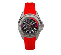 NAUTICA Montre à affichage analogique 'Leeway' rouge / noir / argent, Taille One Size