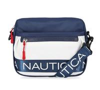 Nautica Nylon Bean Crossbody/Belt Bag with Adjustable Shoulder Strap, Bandoulière Femme, Indigo/Blanc, Taille Unique