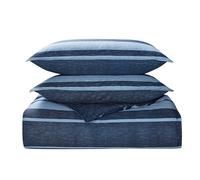 Nautica Parure de lit 3 pièces 100% Coton, Confortable, Douce, Durable et Respirante, Bleu, lit Double/Grand lit