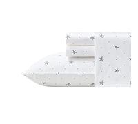Nautica - Ensemble de draps pour très Grand lit, Ensemble de literie en Percale de Coton, Gracieuse et fraîche, légère et Respirante (étoile pailletée Bleu côtier, très Grand lit)