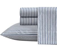 Nautica - Parure de lit en Percale de Coton, fraîche et fraîche, légère et Respirante (Bleu Marine Harmead, lit Simple)