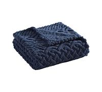 Nautica Parure de lit réversible en Polaire Sherpa, décoration d'intérieur pour Toutes Les Saisons, 127 x 152,4 cm, Bleu Marine Declan